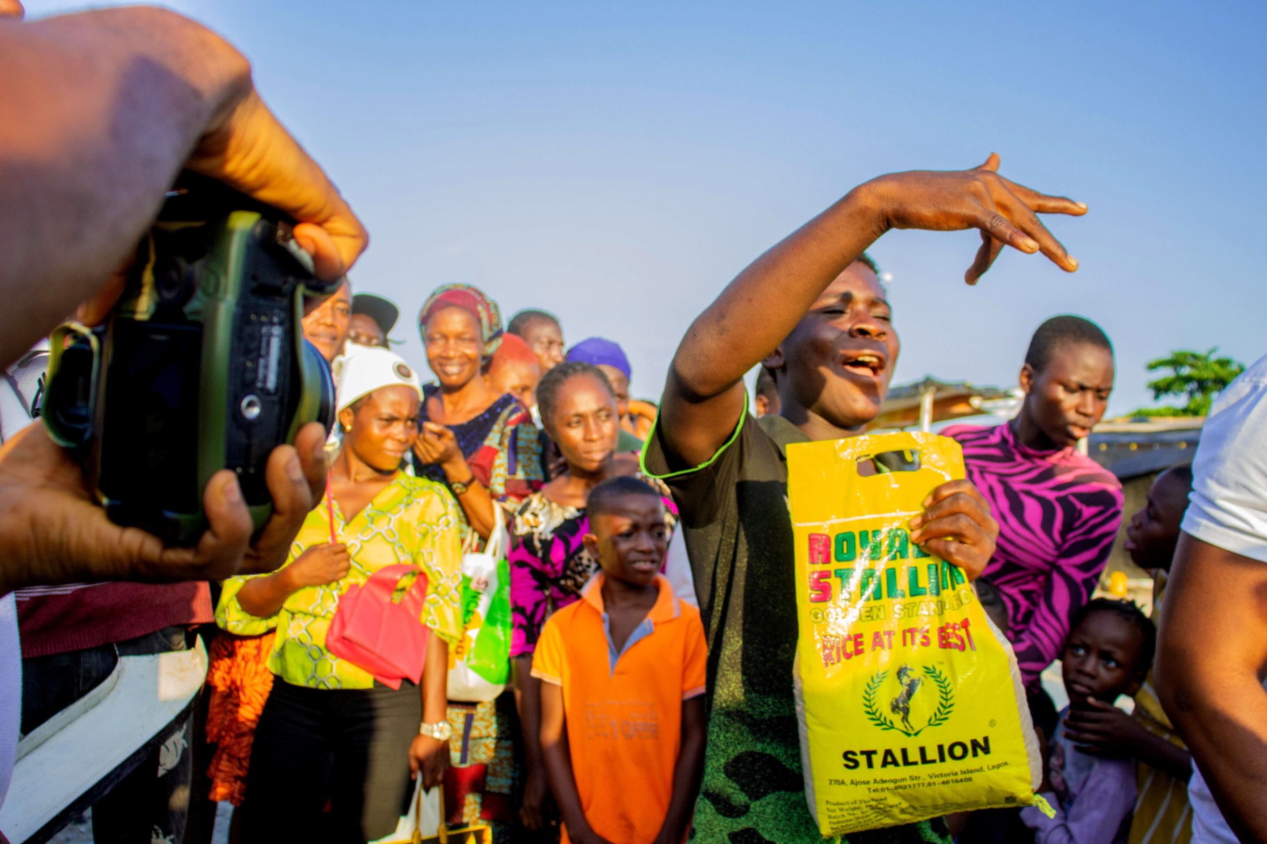 Joyful moments during the food drive